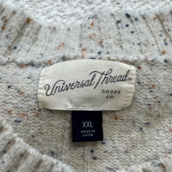 Universal Thread Beige Speckled Crew Neck Sweater W XXL - Picture 2 of 3